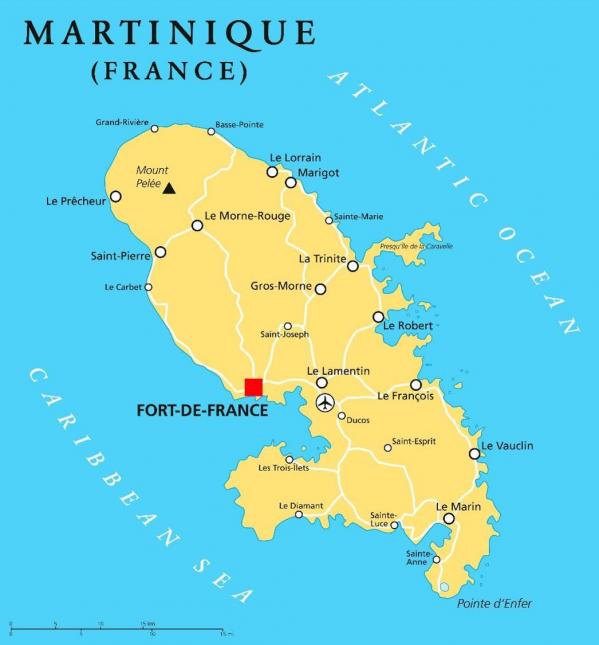 Carte martinique location voiture